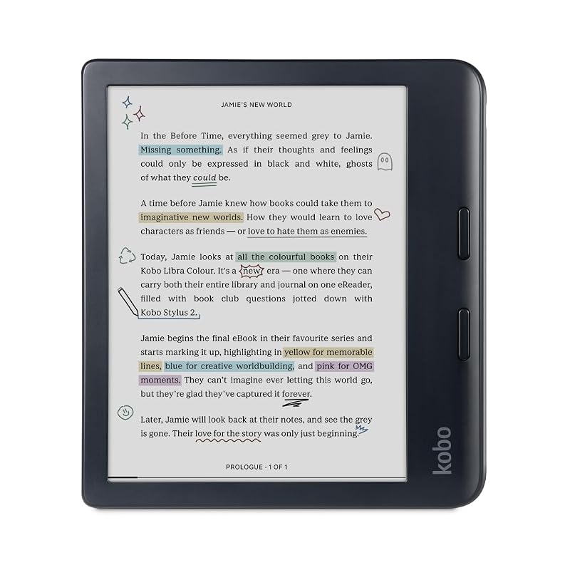 Kobo Libra Colour eReader, 7” Color E Ink, Waterproof, Black