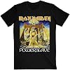 Playera oficial para hombre de Iron Maiden, gira Powerslave World Slavery Tour 3