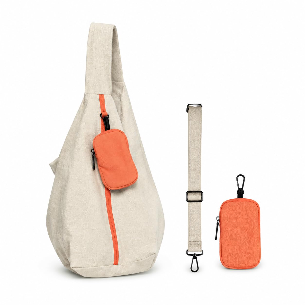 Bolso Cruzado Tela Nylon Ligera con Paquete Separable y Organizador Interno para Llevar Esenciales en Trabajo Compras y Paseos por