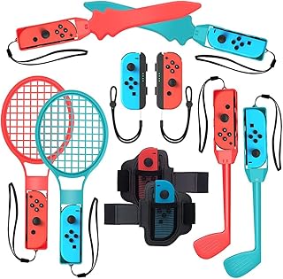 REY Accesorios para Nintendo Switch, Mandos Joy con, Juegos Deportivos, 10 en 1