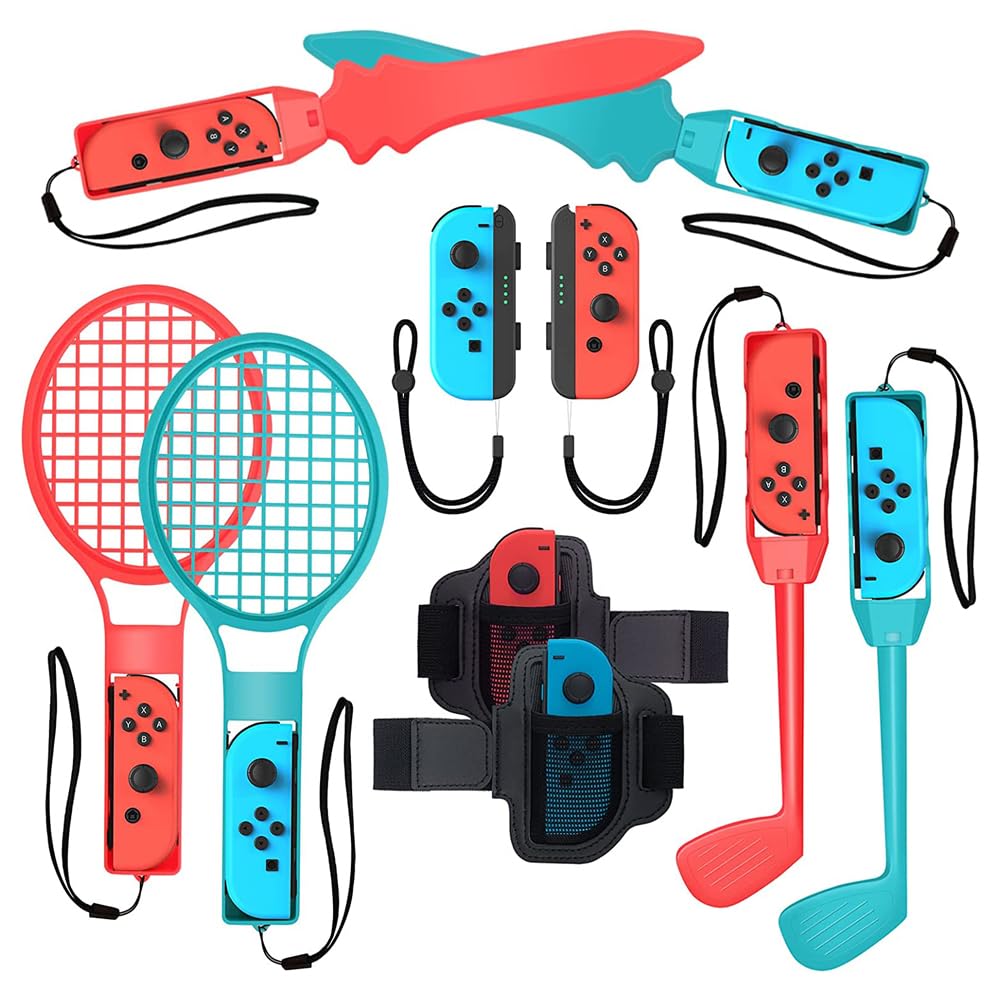 REY Accesorios para Nintendo Switch, Mandos Joy con, Juegos Deportivos, 10 en 1