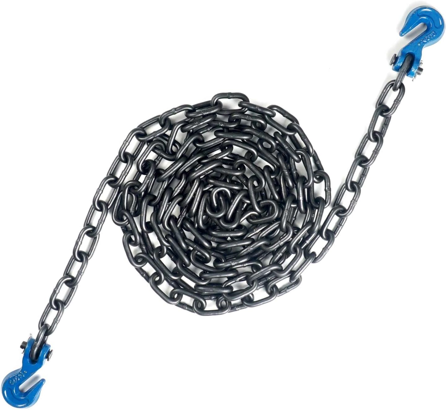 1/4'' Transport Binder Chain, 12‘Tie Down Chains for Trailers, G70 Tow Chain, with Clevis Grab Hooks, 12,100 Lbs Breaking Strength, for Secure Heavy Loads to A Truck or Flatbed Trailer (1pcs)