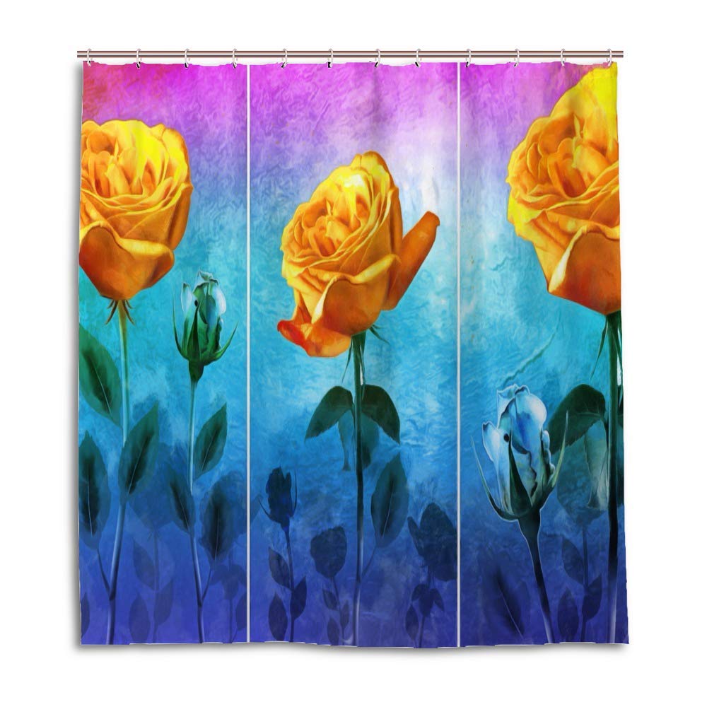 Rideau de douche en polyester 183x183 cm avec crochets en C CHEHONG