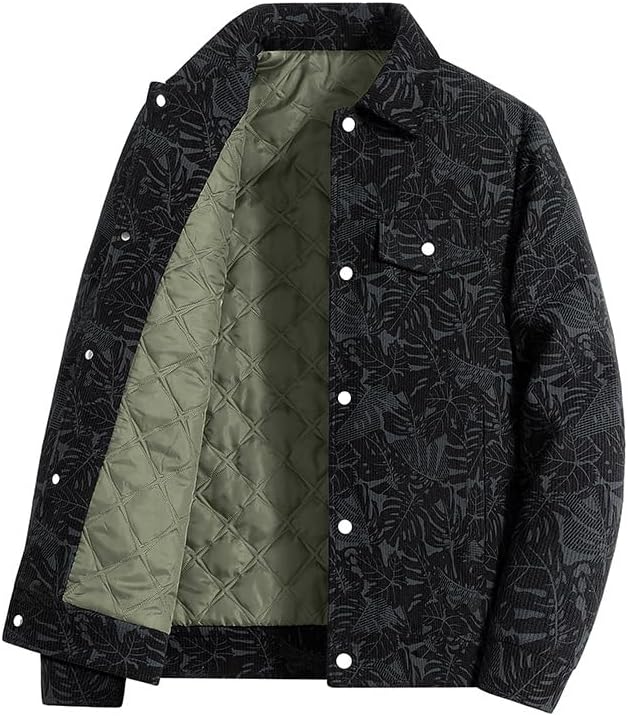 MONOMAD Men's Spring, Autumn, and Winter Corduroy Jacket, Collar Jacket, Men's workwear