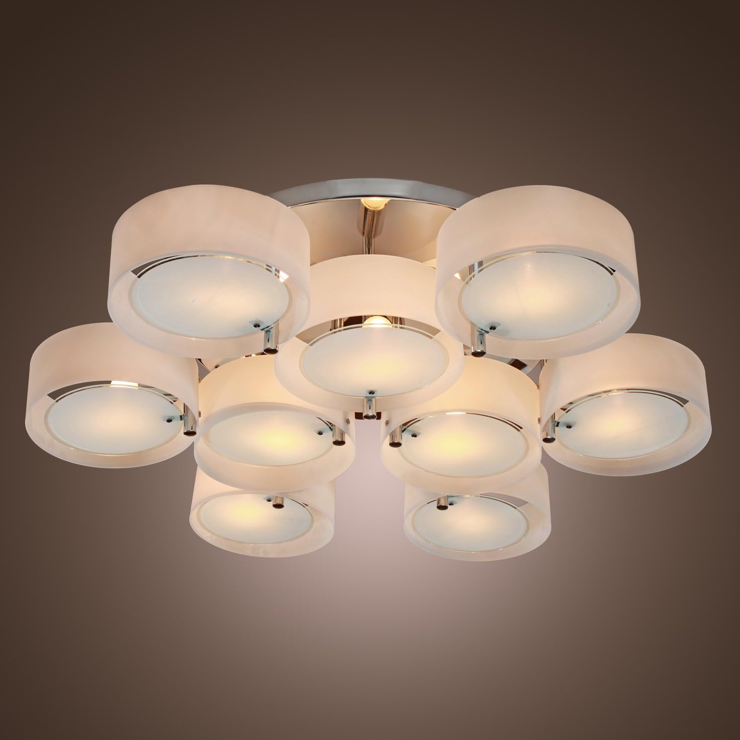LightInTheBox Acrylic Chandelier with 9 Lights, Flush Mount, Modern Ceiling Light Fixture (Chrome Finis ) For Living Room,,Dress Room