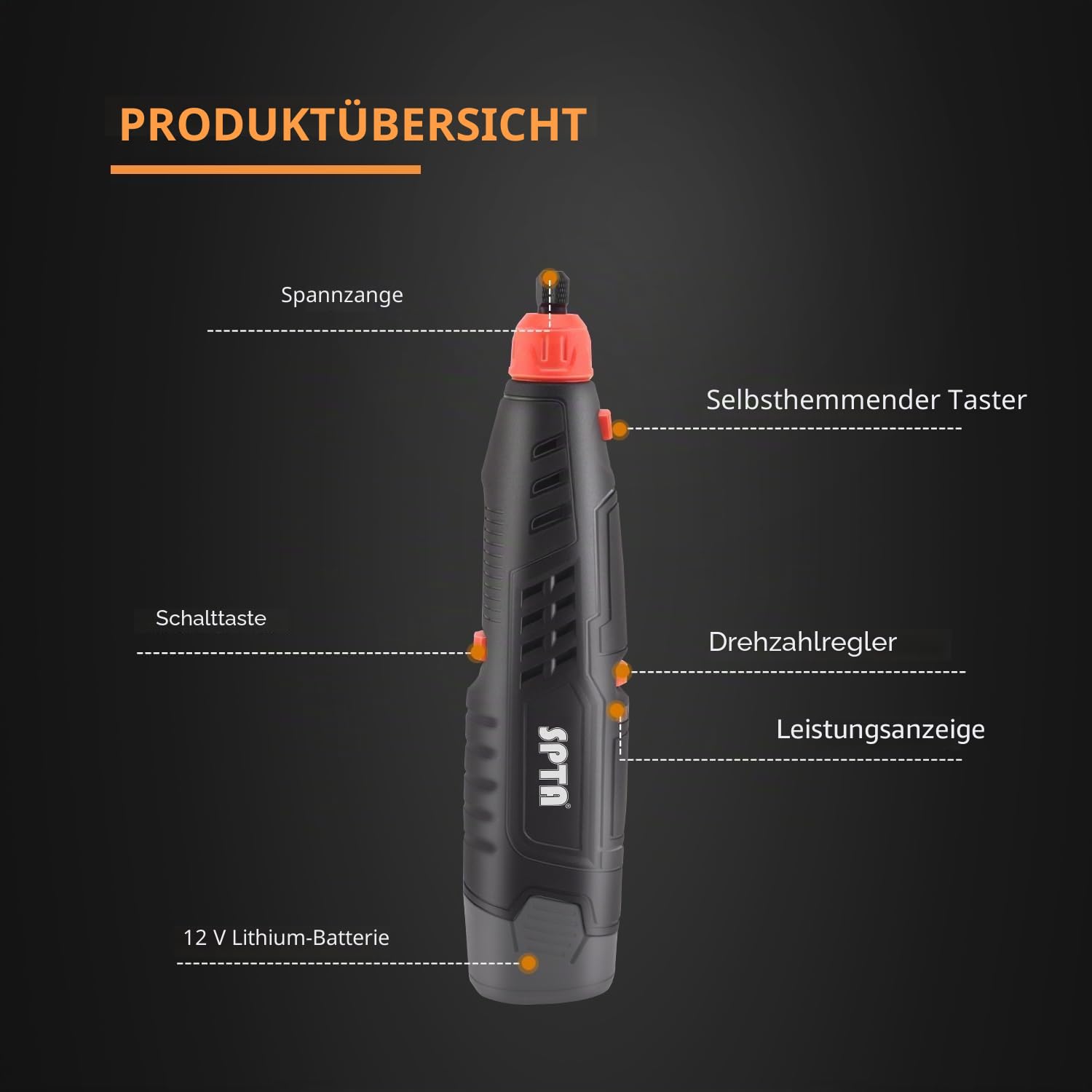 Kabelloses Mini Akku Poliermaschine, SPTA Multifunktionswerkzeug Rotationswerkzeug Mini Detail Polisher Kit, 36Pcs Auto Polierer Set mit 12V 2.0Ah Batterie 4,000-25,000 RPM für zum Polieren Auto