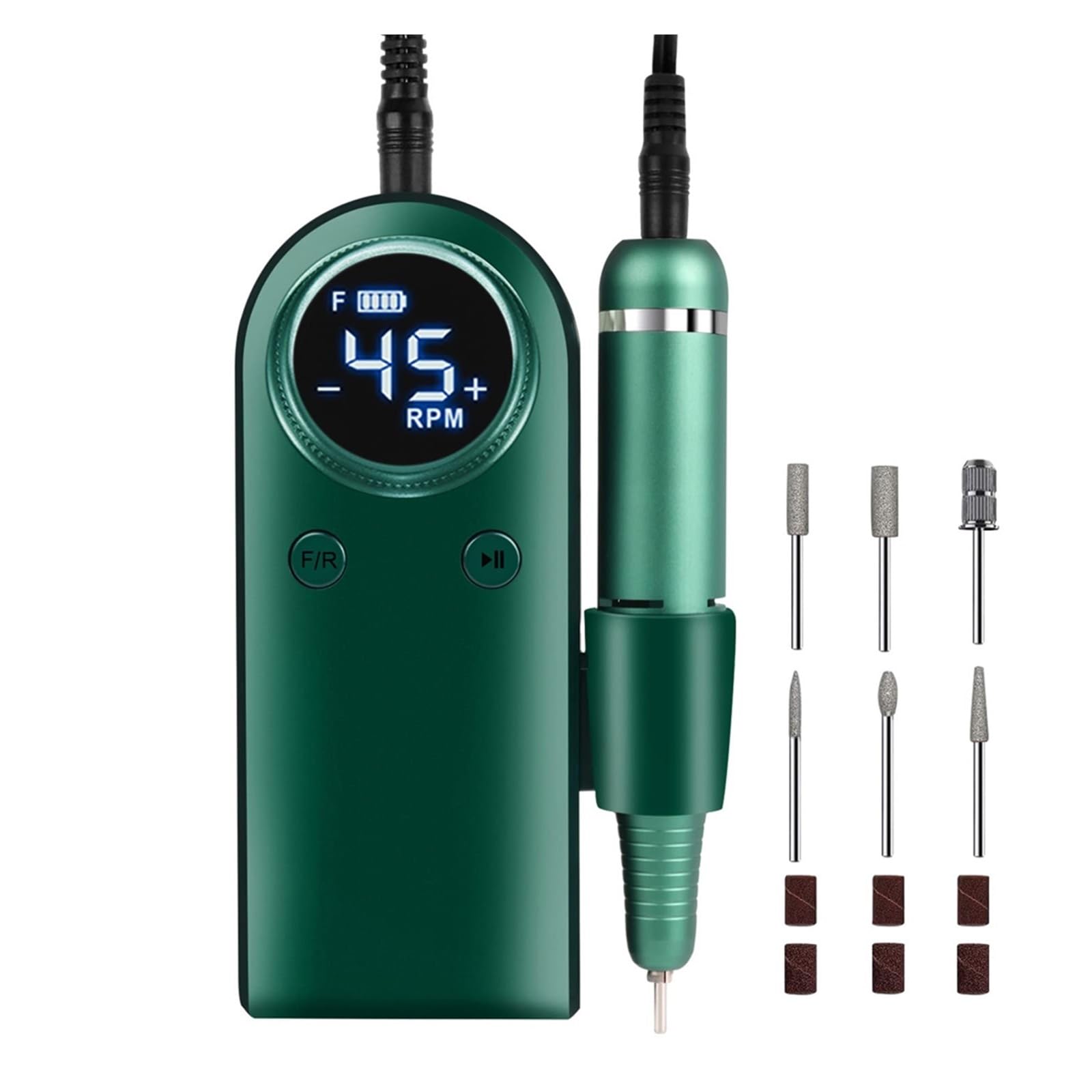 Elektryczna wiertarka do paznokci, 45000 RPM elektryczna wiertarka do paznokci akumulator pilnik do paznokci do paznokci akrylowych paznokcie żelowe Manicure Pedicure polerowanie kształt narzędzia Łat