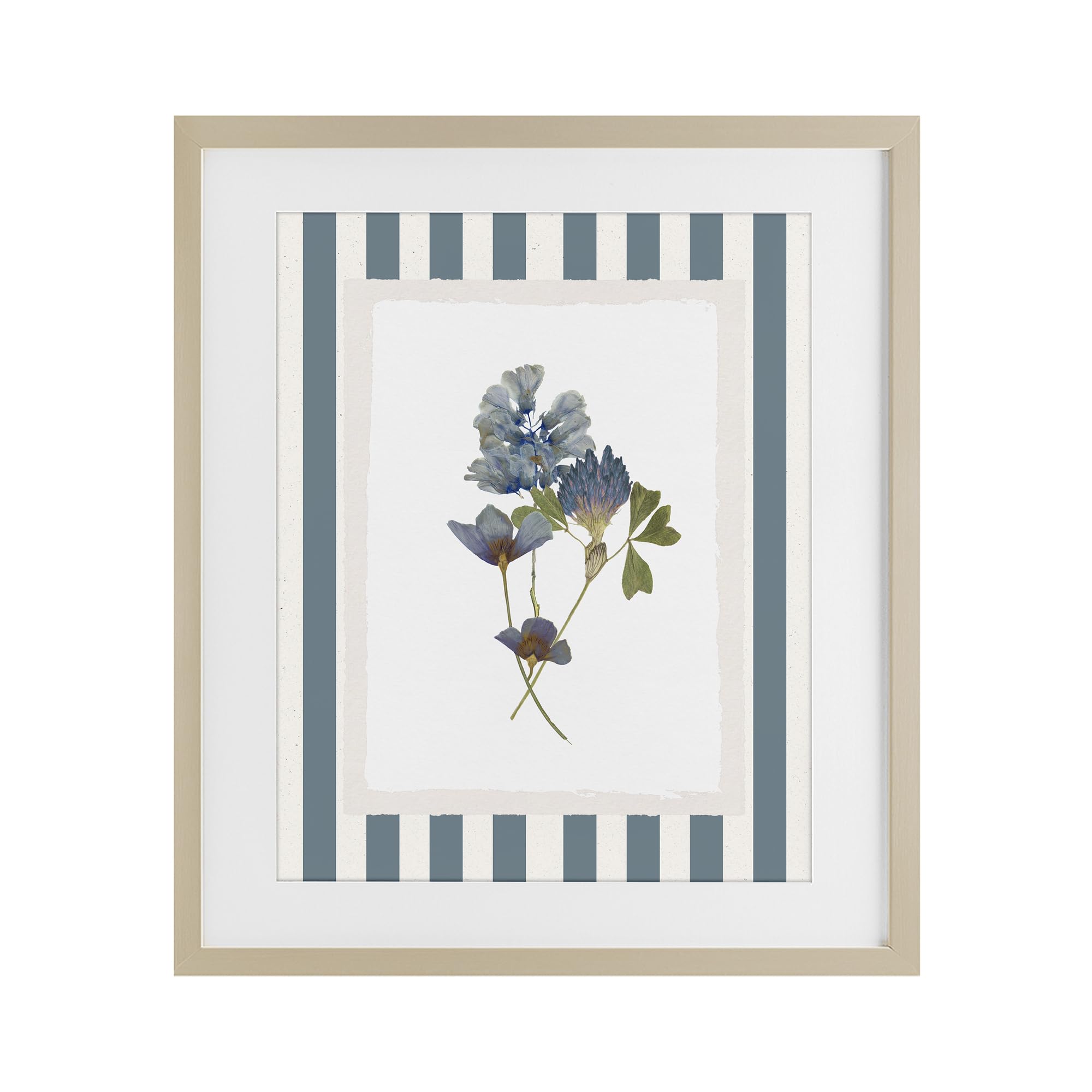 Affiche encadrée Blue Summer Memory Florals Stupell Industries marron 17x21