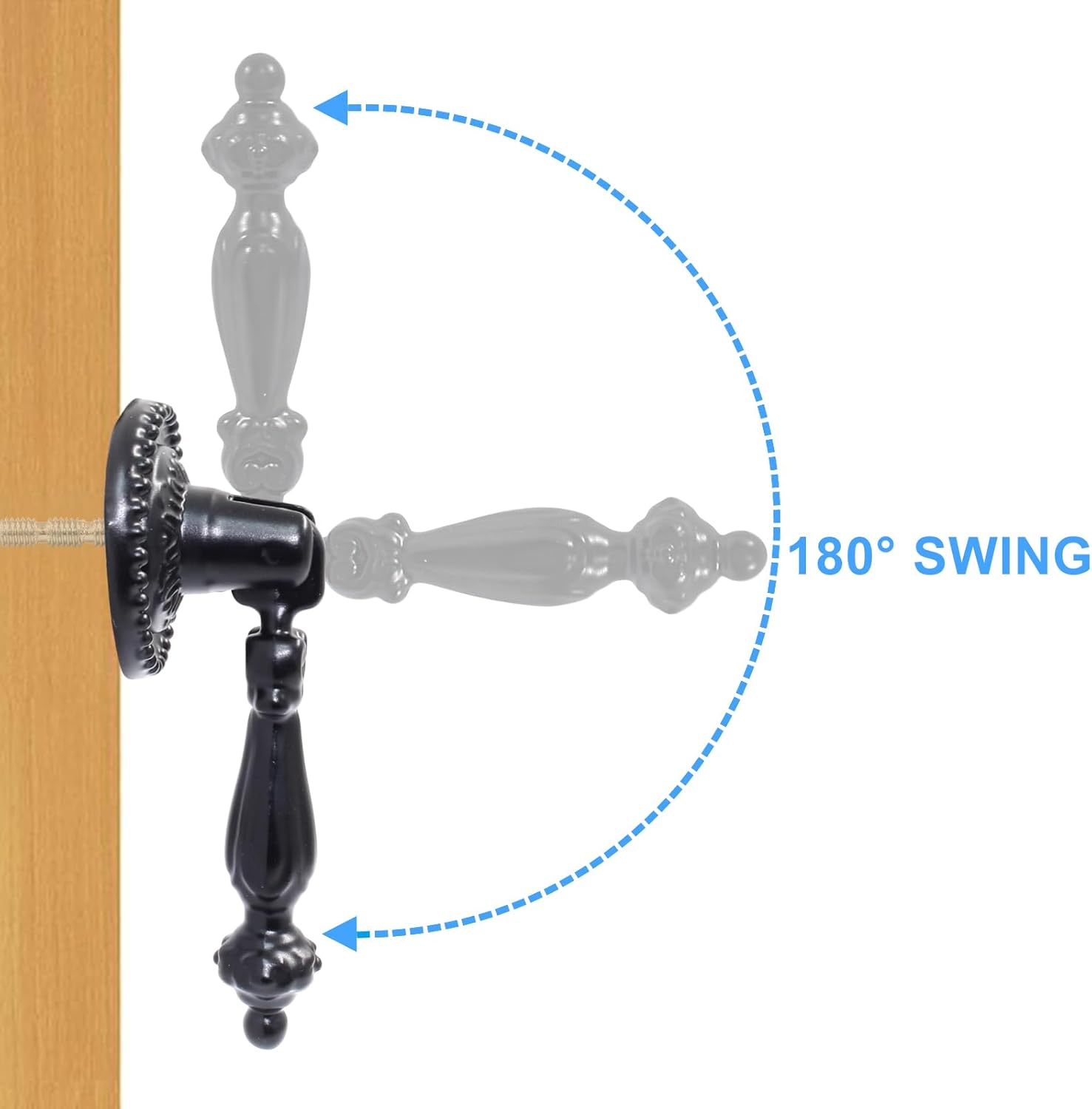 Bonsicoky 6PCS Antique Style Tear Drop Pulls - Vintage Cabinet Decorative Pull Handle Knob for Drawer, Dresser, Wardrobe - Black