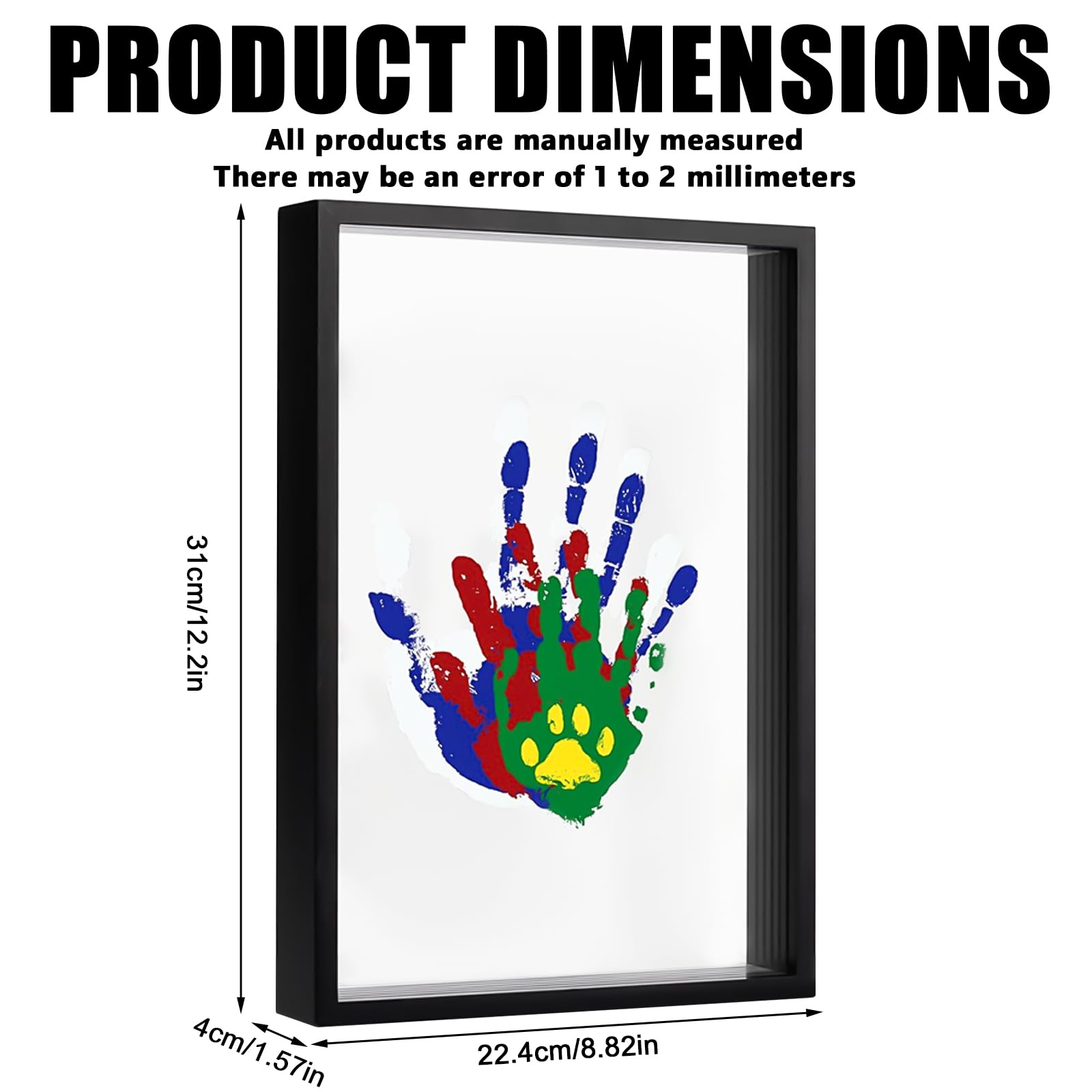 Baby Fußabdruck Set - DIY Handabdruck Mit Rahmen, 8 Farben, 10 Zoll