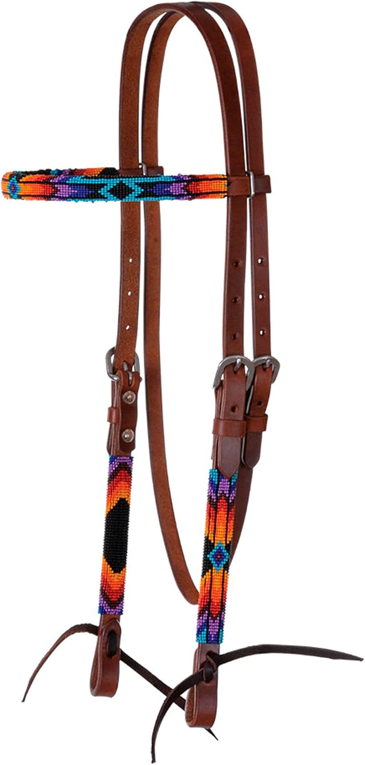 Circle Y Infinity Wrap Bead Browband Headstall for Horse, Sunset : Sports & Outdoors