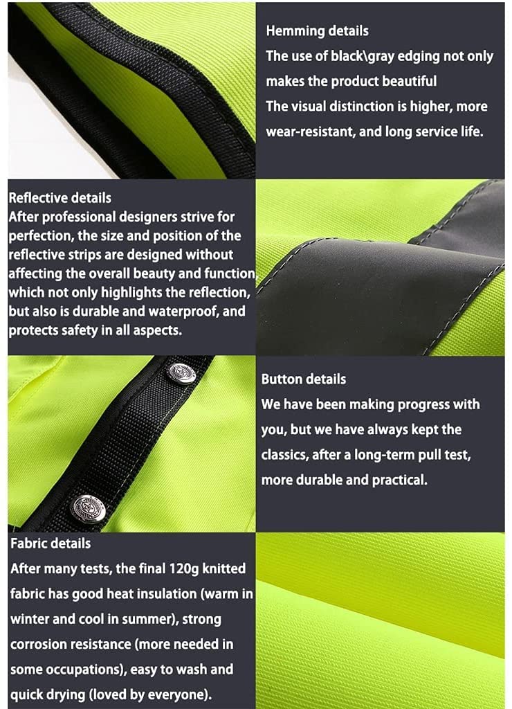 TOMYEUS Paquete de 2 Chalecos Reflectantes de Alta Visibilidad Diseño de múltiples Bolsillos Chaleco de Seguridad Traje Reflectante de tráfico de Ciclismo Unisex
