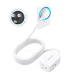 TROND 6ft Flat Extension Cord Surge Protector, 360° Rotating Plug Power Bar, 3 Way Outlets Extender, 13 Amps, 1625W, 900J, Small Flexible SPT 16/3 Cable Splitter, Home Office Dorm Room Essentials | Low Profile 3 Sided Power Cube, 900J, 13A, ETL Liste