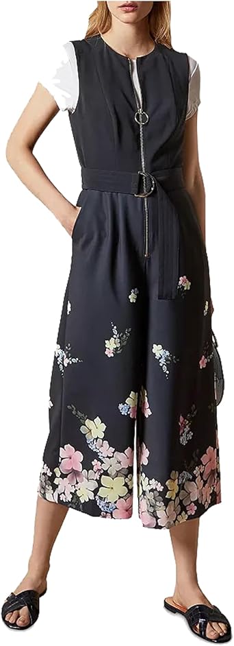 Ted Baker Cosetee Pergola Zip Front Jumpsuit Black 2 US 6