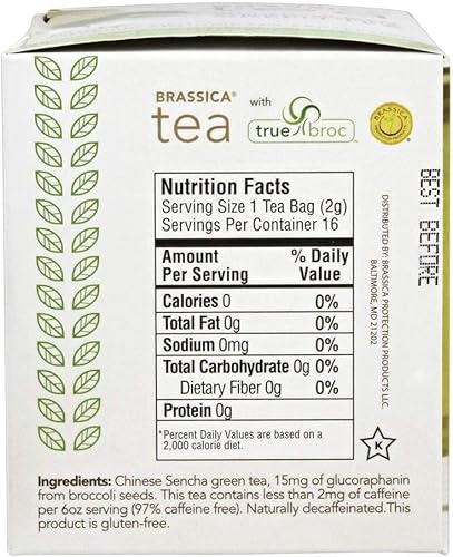 Miniatura 2 de Té Brassica Té Verde Sencha descafeinado con truebroc, 16 bolsitas de té