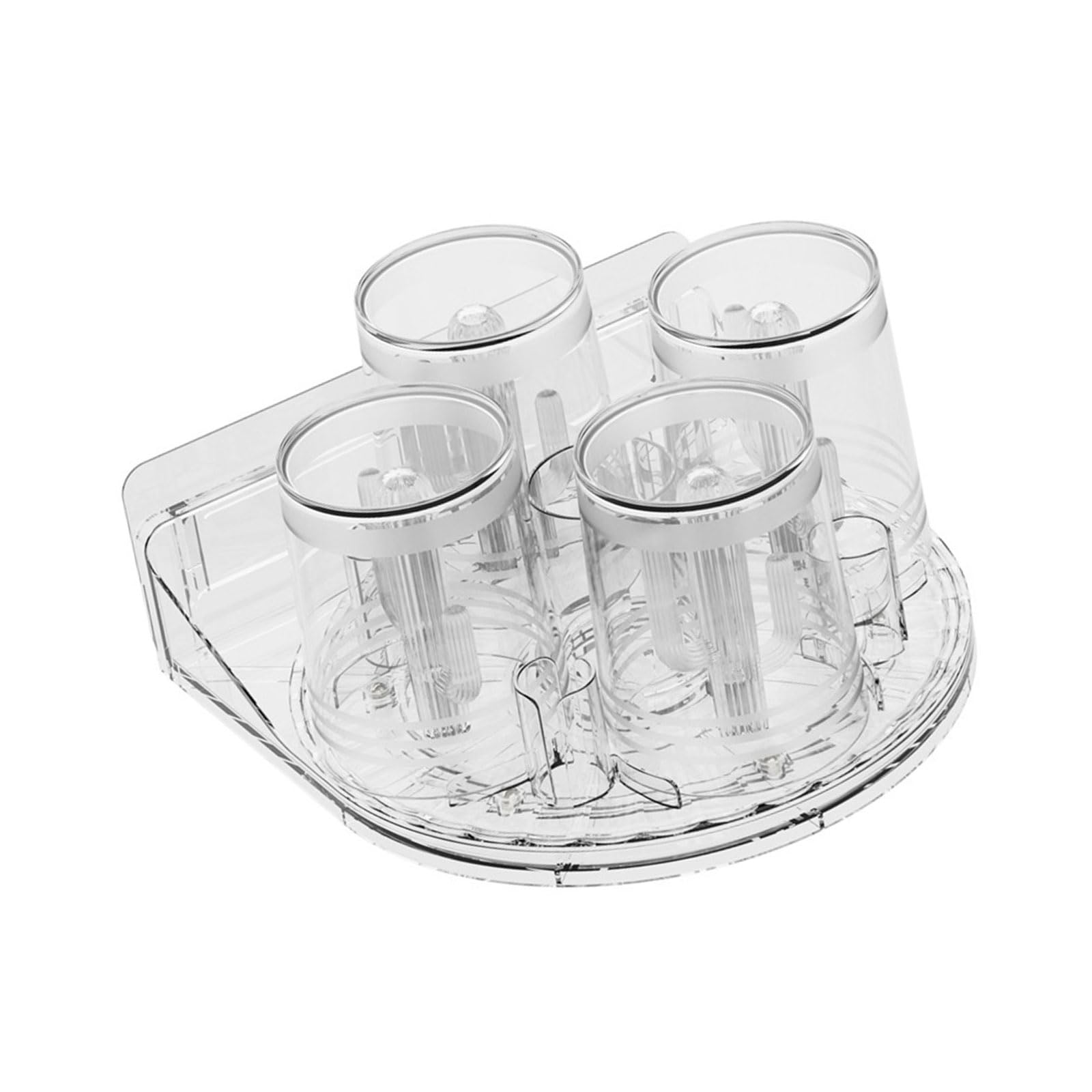 carotoe Toothbrush Toothpaste Stand Holder with 4 Cups for Bathroom Storage Organizers Toothpaste Slot for Electric Toothbrush Wall Mounted Cup Holder