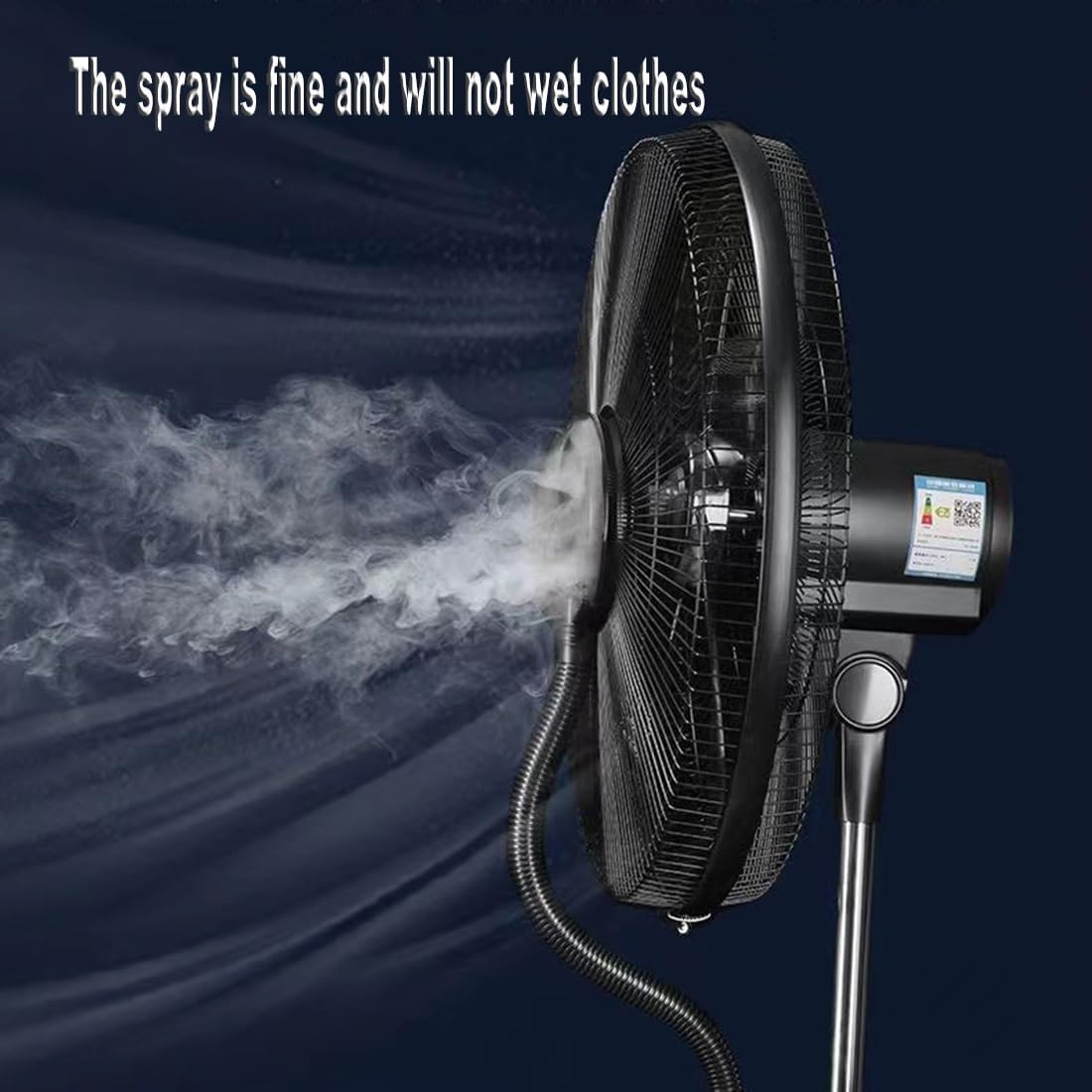 Scheduled Floor Fan (16in Gold/Black) Home Timing Misting Fan｜For Patio, Warehouse, Residential｜3 Wind Speed Adjustments｜Led Screen Display｜Touch Screen Operated｜8m Wind Distance(Gold)