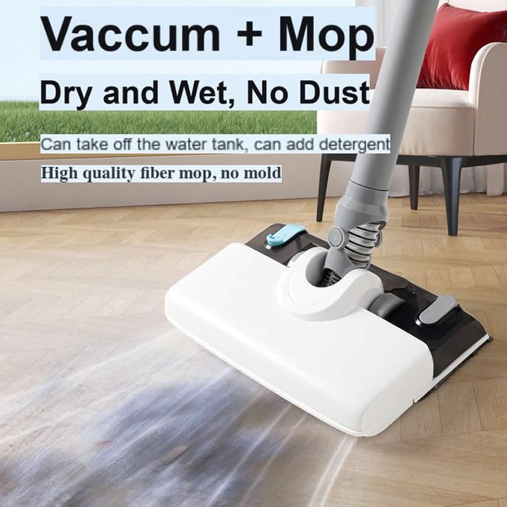 Aspiradora inalámbrica, hasta 30 kpa y 30 minutos, aspiradora y trapeador, aspiradora ligera y recargable, limpia profundamente, lava, para el hogar, piso de madera dura, alfombra de pelo de 3