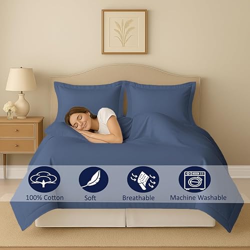 Miniatura 3 de Juego de funda de duvet de algodón egipcio ultrasuave de 800 hilos, 3 piezas, cierre oculto y lazos esquineros, duradero y resistente a la