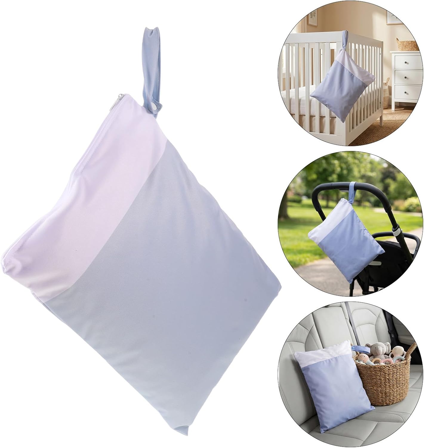 Wet Dry Bag for Baby Diapers, Waterproof Reusable Travel Bag for Swimsuits Baby Cloth Diapers Pool Wet Clothes Gym And Beach Accessories