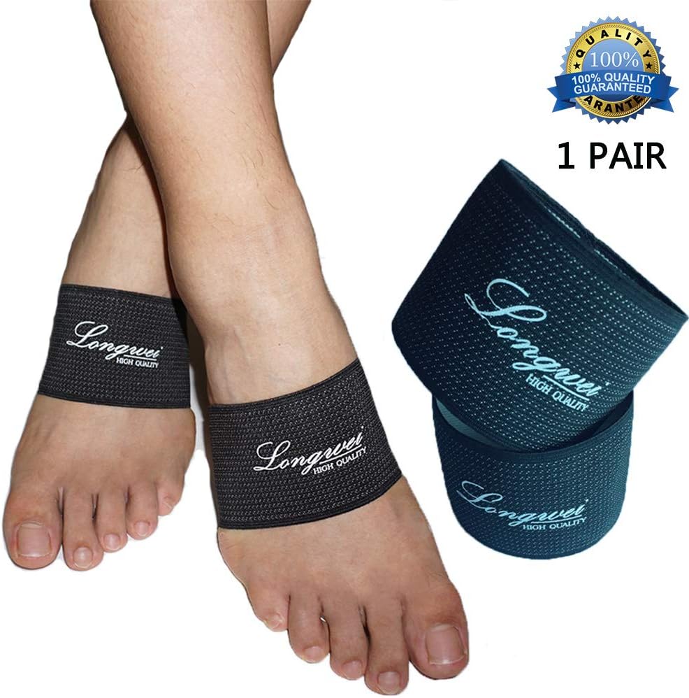Plantar Fasciitis Foot Arch Support, Longwei Compression Copper Arch Support Sleeve for Relief of Foot Pain, Plantar Fasciitis Support Foot Brace for Treatment of Flat Feet Arch Support, Heel Spur
