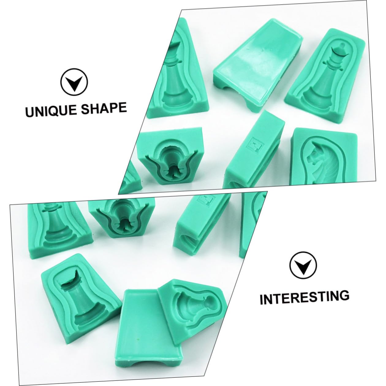 Stampo per Cioccolato a Scacchi in Silicone 12 Pezzi Verde | Dolci e Fondente, Flessibile Antiaderente, Design Creativo, Adatto a Preparazioni Fai da Te