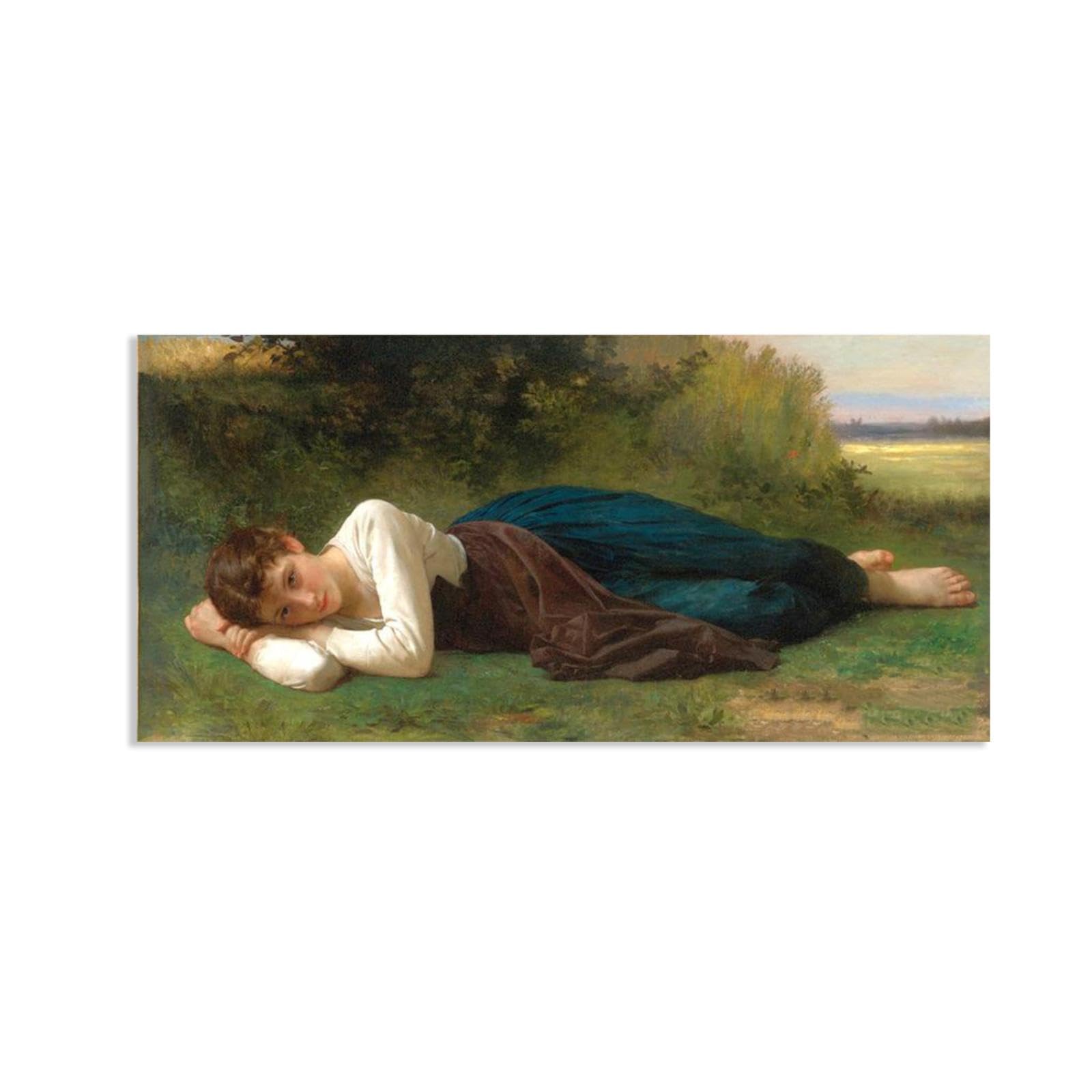 RXNHGJDS William-Adolphe Bouguereau Wall Art The Rest Famous Paintings Prints Classic Portrait Canvas Art Wall Decor for Living Room Bedroom Bathroom Home Decor 160x80cm frameless