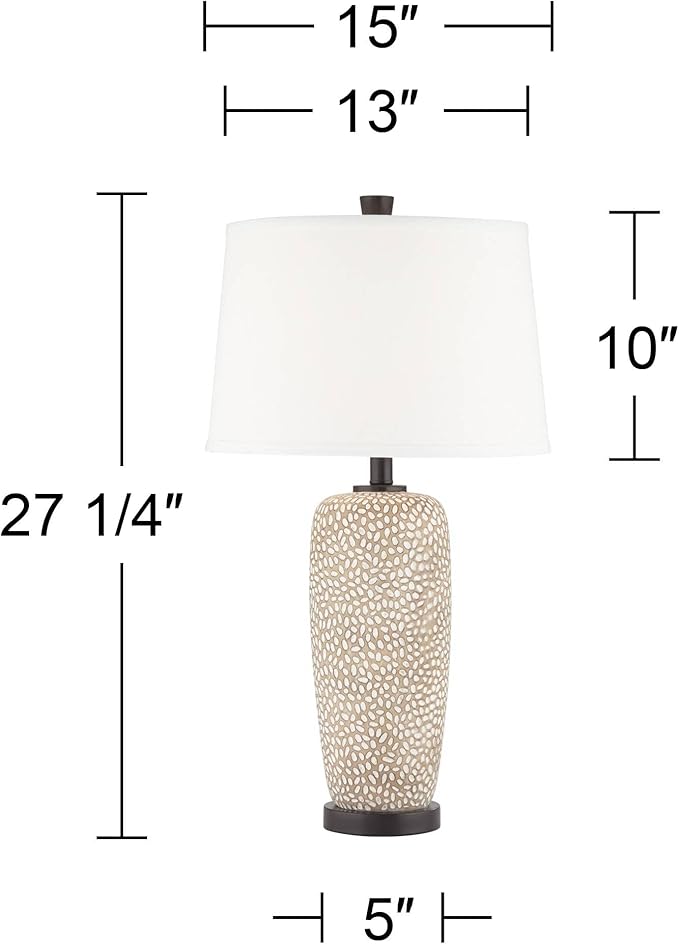Lámparas de Mesa 360 Lighting 27 1/4" Beige Juego de 2 Modernas miniatura 4