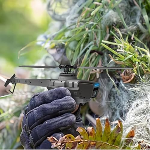 Miniatura 9 de DIYET Helicóptero de control remoto, 2.4G 4CH Helicóptero RC Black Hornet Reconocimiento de Vehículo Aéreo Militar Modelo de Avión Helicóptero