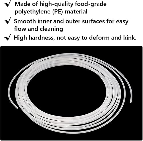 Miniatura 3 de Eoiips Tubo de polietileno de 532 pulgadas de diámetro interior x 14 pulgadas de diámetro exterior, manguera translúcida blanca de polietileno para