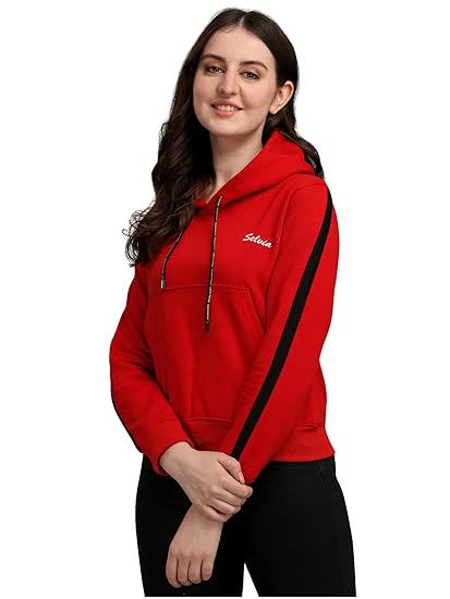 Women's Regular Fit Dyed Winter Wear Hoodies