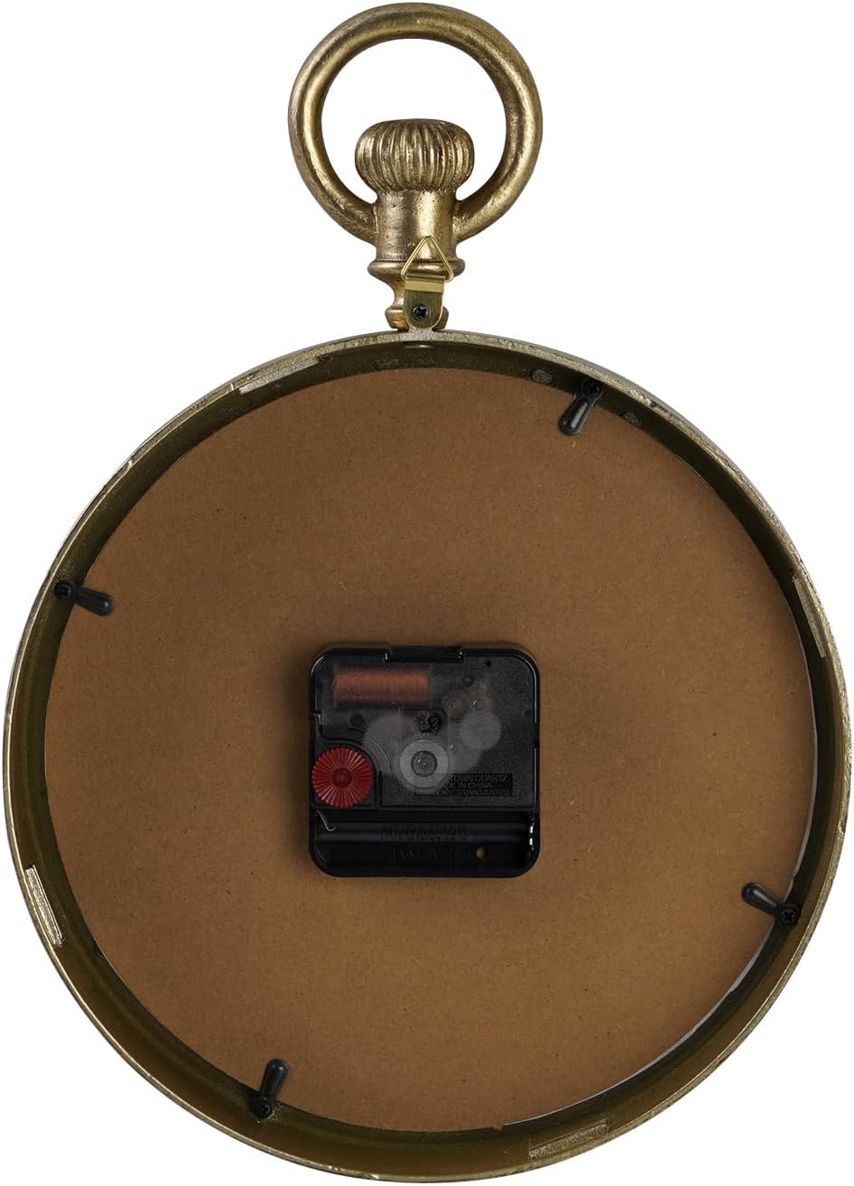 NIKKY HOME Small Vintage Gold Wall Clock 8 Inch, Battery Operated Silent Retro Metal Round Analog Clock for Bathroom Kitchen Living Room Bedroom Office