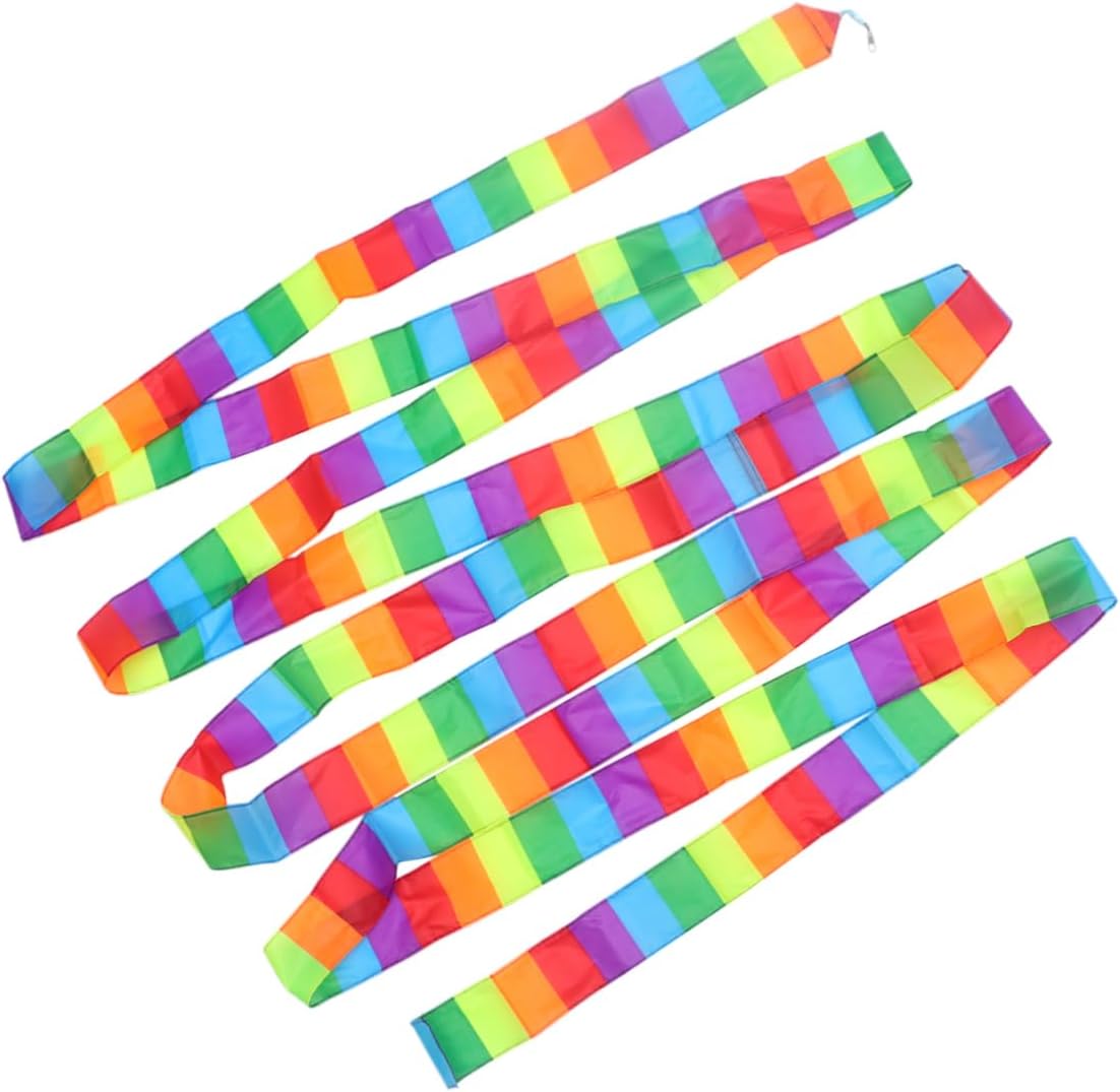 WOONEKY 10m Colorful Flat Ribbon Kite Tail for Kite Flying Streamer Floating Turning Tail Material for Enhanced Stability for Outdoor Fun