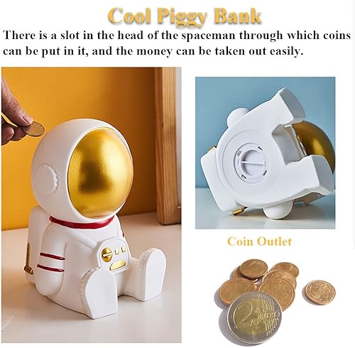 Miniatura 3 de NEXTAKE Hucha de hombre espacial, creativo vinilo astronauta, banco de dinero, luna, caja de dinero, transbordador espacial, banco de monedas, vuelo