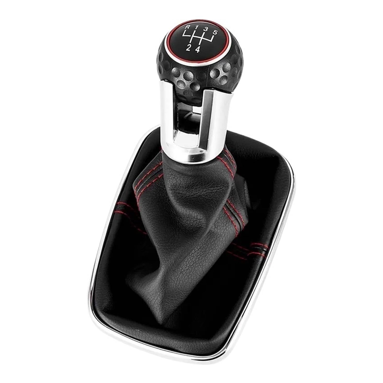 Jeocoai One Color Car Gear Knob 5/6Speed 12Mm Gear Shift Knob Lever Shifter Gaiter Boot For Volkswagen For Vw For Golf For Bora For Jetta Gti For Mk4(5Speed)