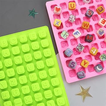 48 Stars Letter Manual Diy Silicone Chocolate Mould Ice Tray Digital Handmade Soap Molds