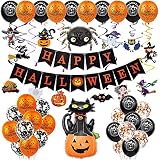 Halloween Globos Set, Decoración de Fiesta de Halloween Set, Halloween Pancarta, Halloween Globos Set, Globos de Látex con para la Decoración de Fiestas de Halloween, Globos de Colores