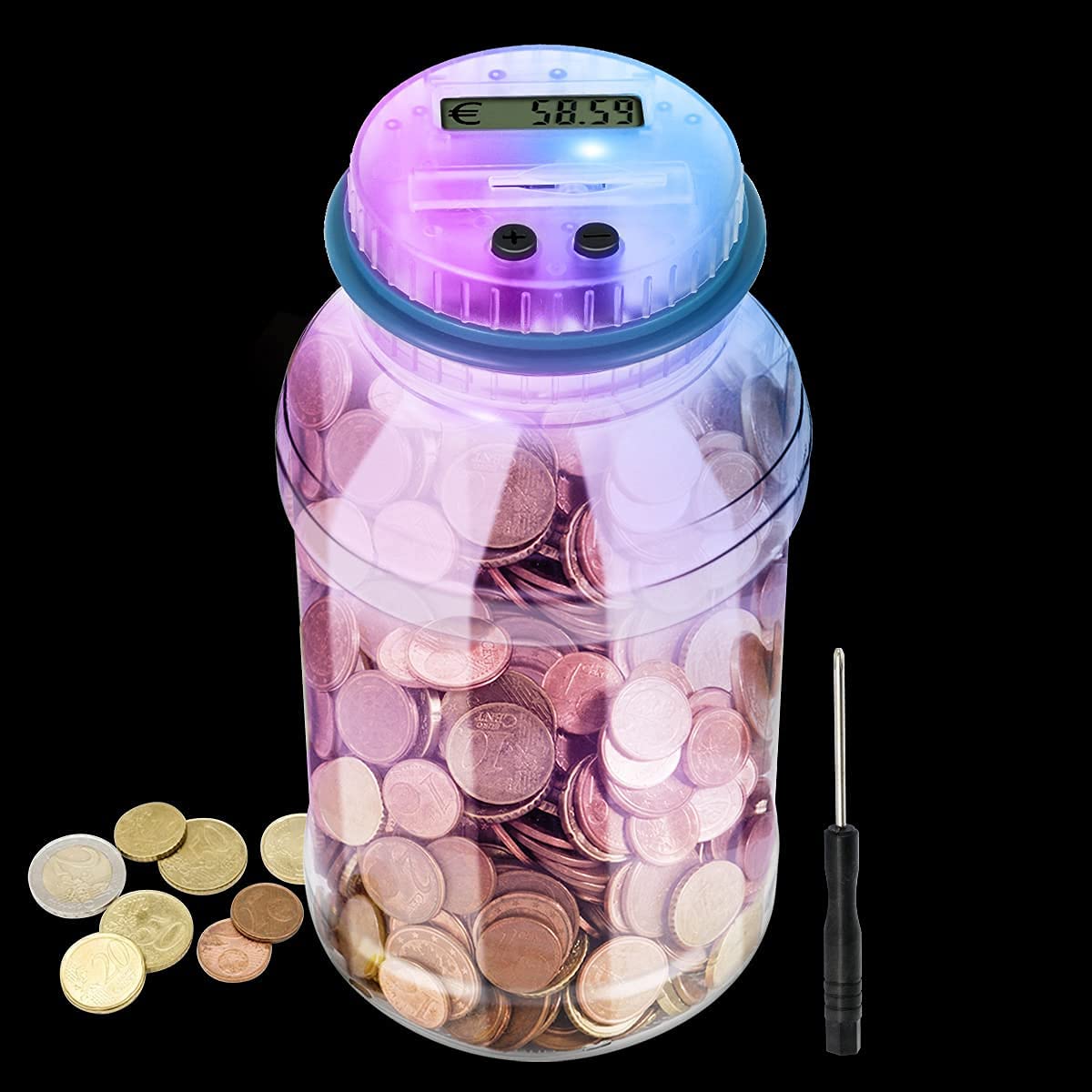 Buy Box for Children and Adults, LarmTek Digital Coin Bank with Seven