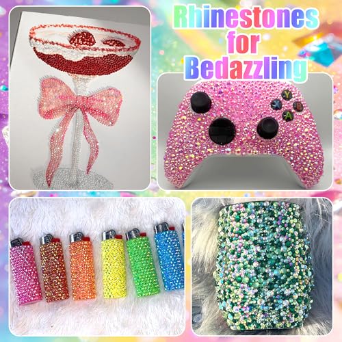 RODAKY Resin Jelly Rhinestone Bedazzler Kit 3mm Flatback Rhinestones Gems with Tools Kit Colorful Glitter Jewels for Crafting Bedazzling Clothes Tumbler Shoes Nails Art - Image 6