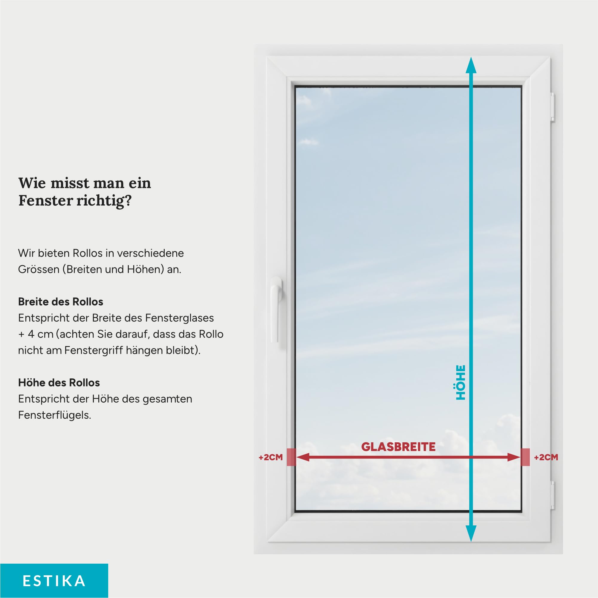 Estika Tenda a rullo senza forare - 140 x 120 cm - Bianco - per interni, per finestre, tessuto semi-trasparente, protezione solare
