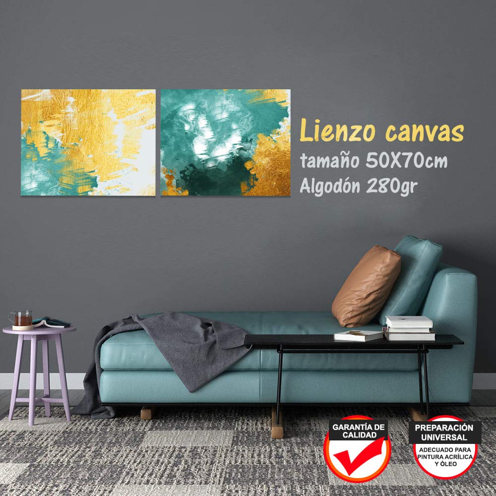 Image secondaire de SET 6 TOILE PRE-ETENDUE STARPLAST - Toile à peindre, 50x70 cm, toile blanche, artistique, Toile de coton, 280 gr, pour peinture