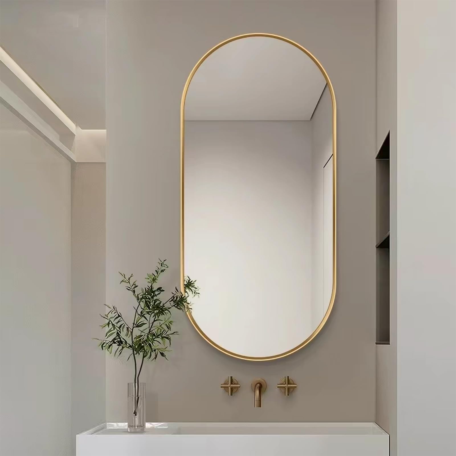 Miroir de maquillage ovale LED tactile pour en finir avec les éclairages de salle de bain sombres