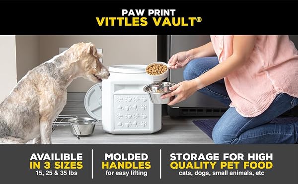 Vittles Vault Traditional Pet Food Storage Container For Dog Kibbles/Bird Seed/Oatmeal/Rice/Flour/Cereal, BPA Free Plastic, Sealed Airtight For Cat Food, Up To 35 lb, Made in USA, With Scoop, Gray by Gamma2 - Image 9