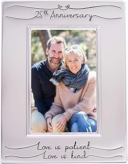Haysom Interiors Beautiful Two Tone Silver Plated 25th Anniversary 4" x 6" Picture Frame with Black Velvet