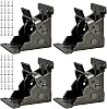 Enenes Folding Bracket, 4 PCS Lock Extension Support for Table Bed Leg, Bronze Steel Foldable Brackets Hardware with Screws 0-90 Degree, Black