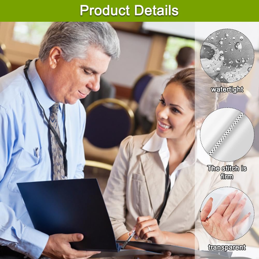 A3 Display Book Project Folder, 60 Pockets Presentation Portfolio Folders, A3 Report Document File Organiser Holder for Documents Certificates Receipts - Black - Image 2