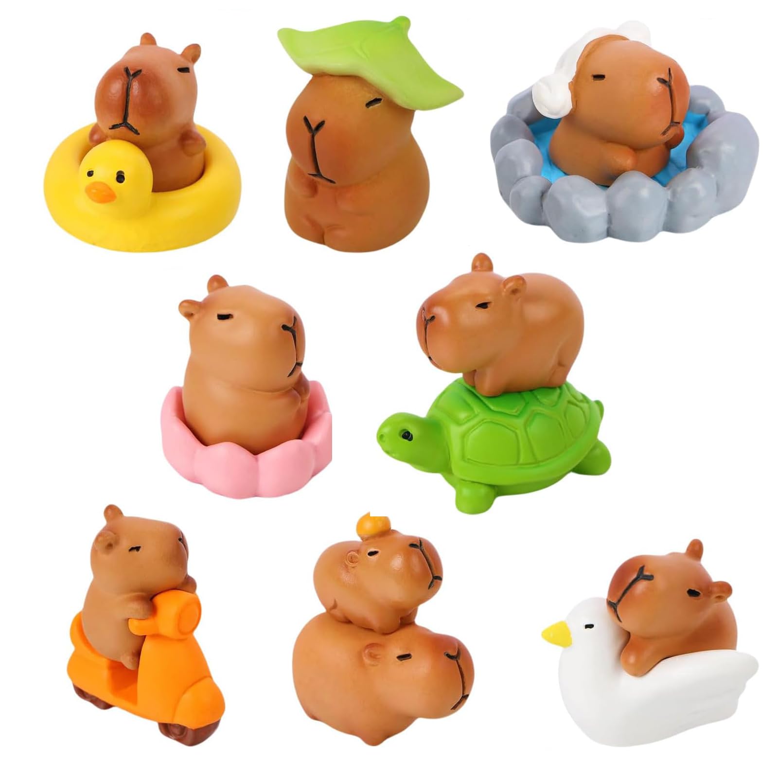 13 Pack Resin Animals, Mini Resin Capybara, Mini Resin Animals, Mini Figures, Cute Capybara Figurines for Home Decor, Collectibles, and Creative Displays