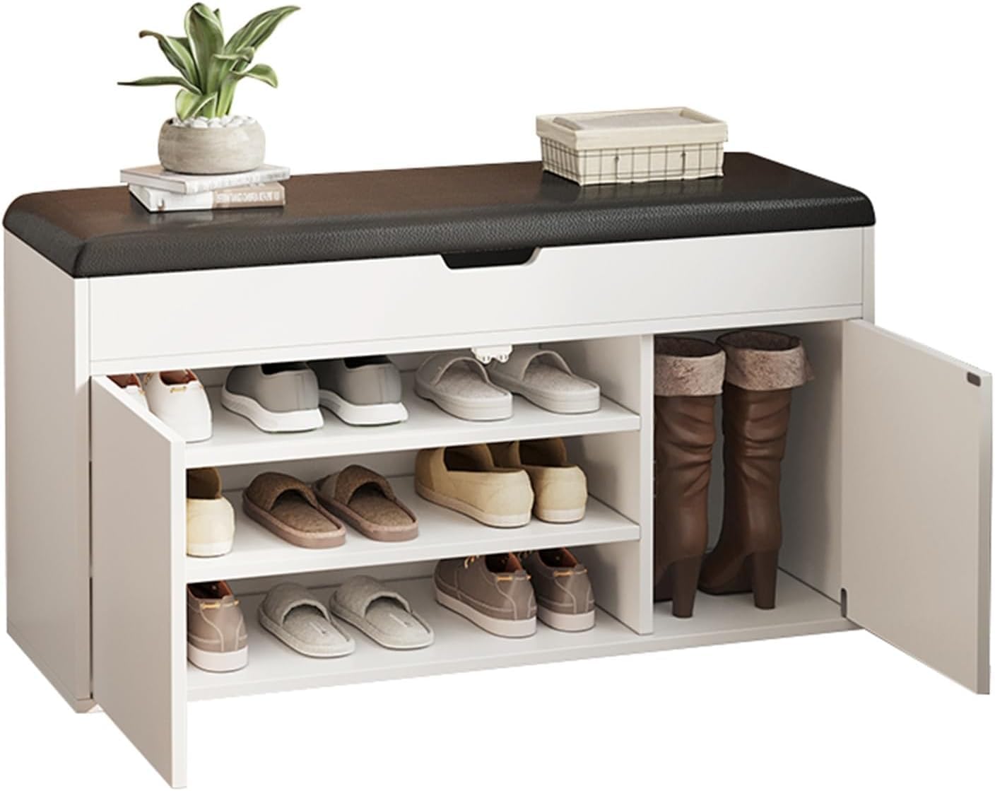 Banc de rangement pour chaussures meuble d entrée en bois avec siège