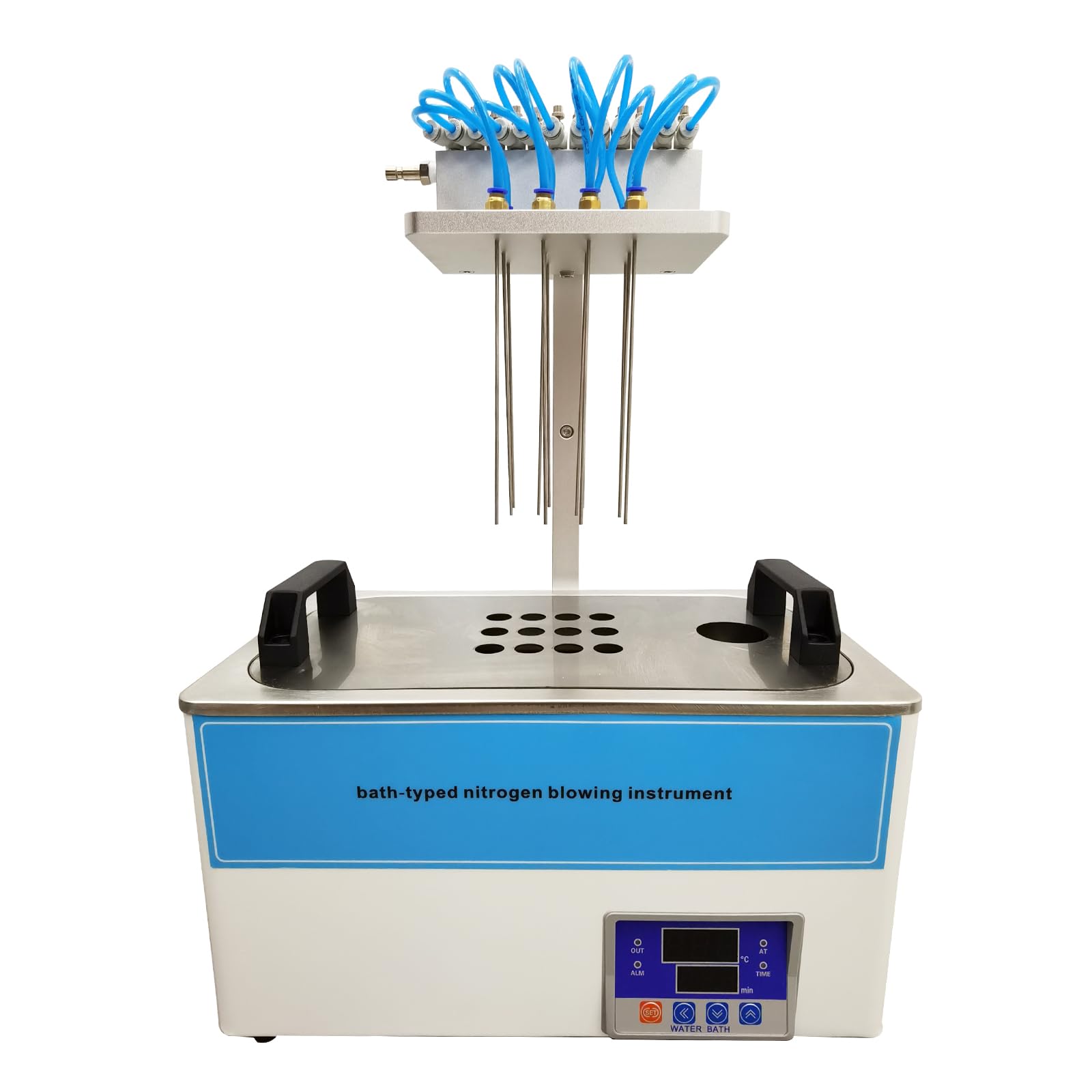 HQHAOTWU Nitrogen Evaporator, Bath-Typed Nitrogen Evaporator, 12 Position Thermovap Sample Concentrator Nitrogen Evaporator 110V 600W