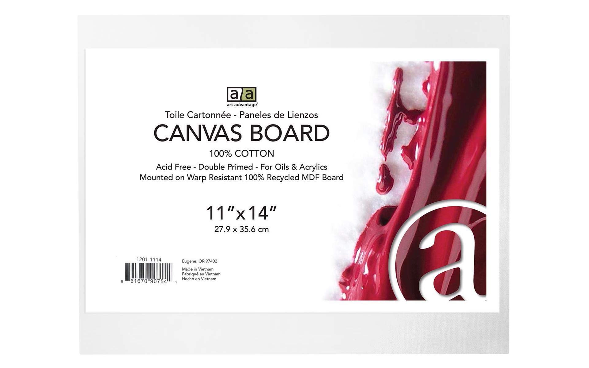 ART ADVANTAGE 11-Inch by 14-Inch Canvas Board